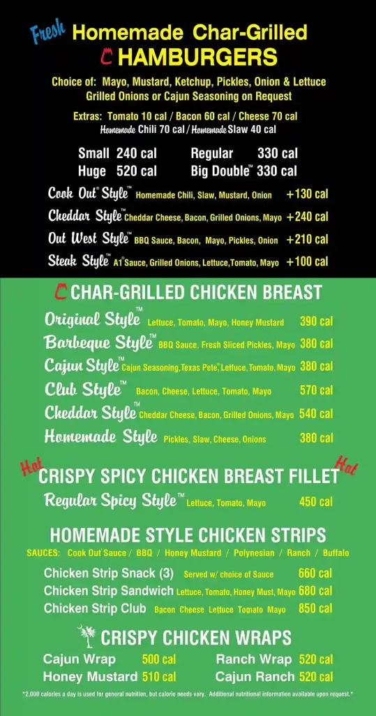 Cook out Menu 1
